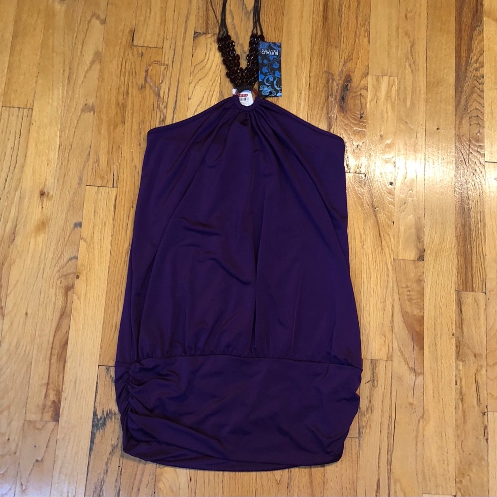 Buffalo David Bitton Purple Halter Top Size XL